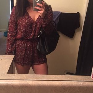 Burgundy designed romper